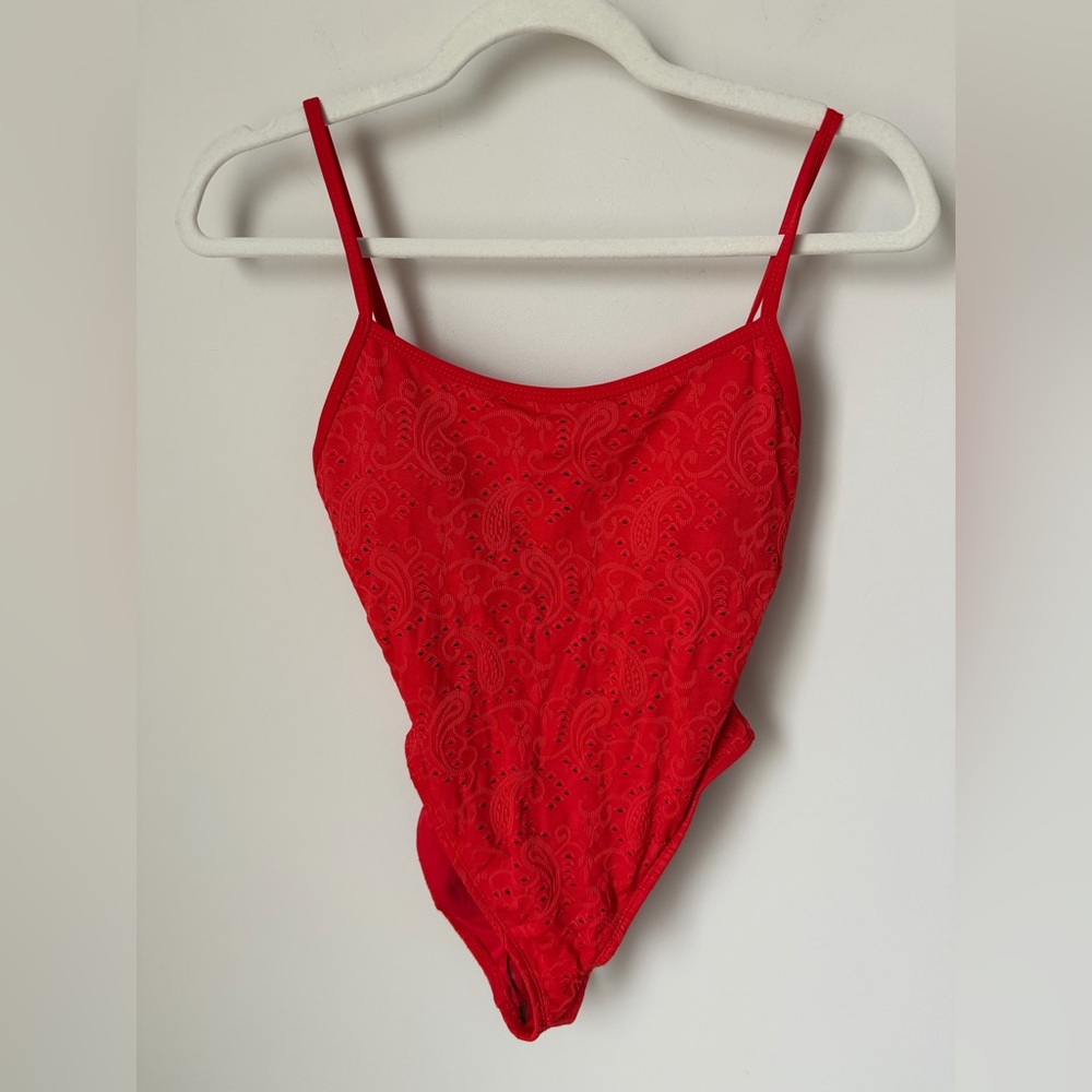 Dippin Daisys Red eyelet one piece swimsuit